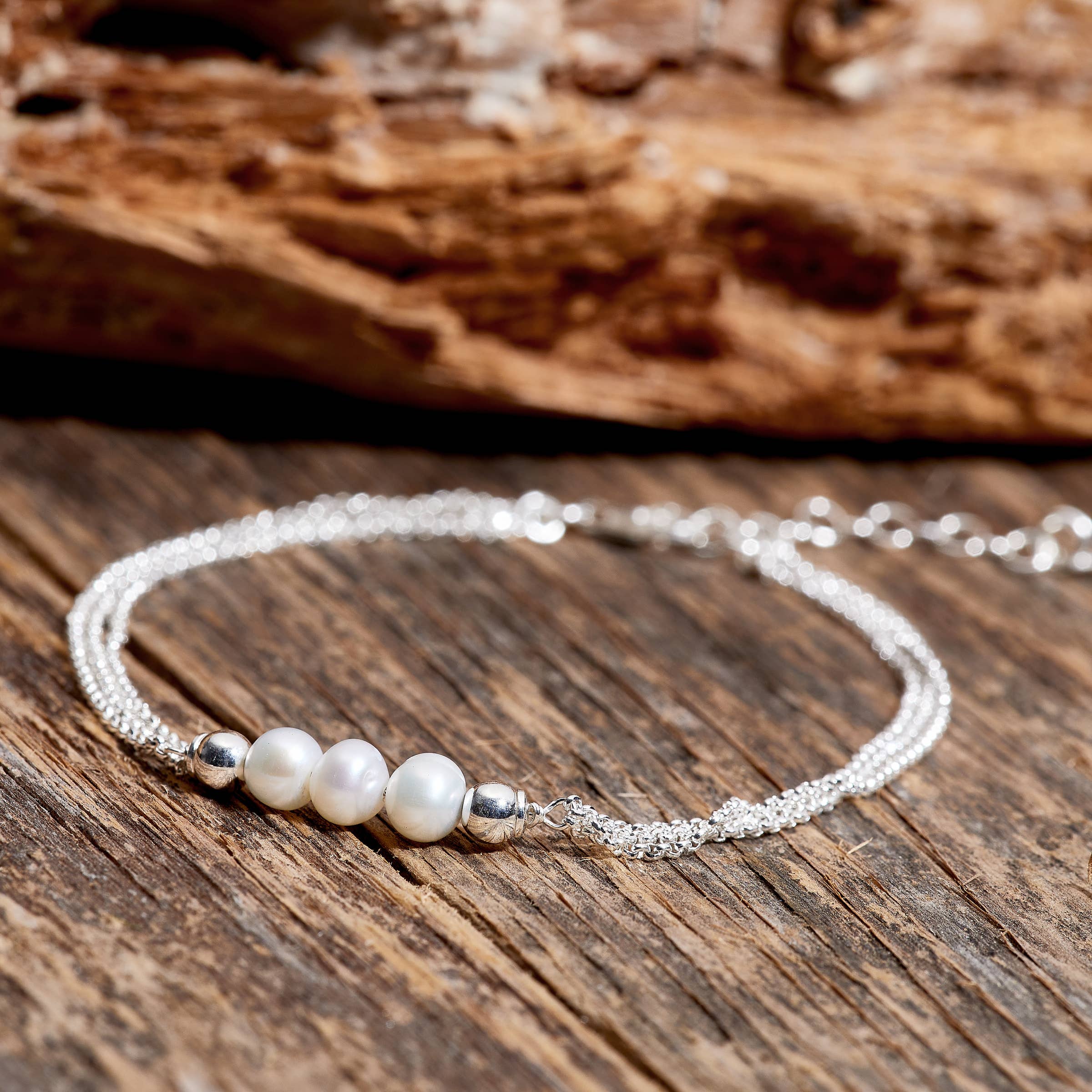 Silpada - Vente Bracelet de perles - Bracelet en perles d'eau douce argentées Silpada Pearl City, 7 « + 1"8