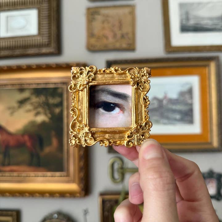 Vintage Style Resin ornate Mini Ladies Eye Art print Magnet for wholesale by Thrift Antiques