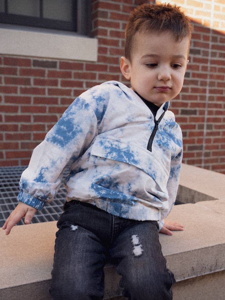 Tie- Dye Half Zip Windbreaker for wholesale by Lucky Link