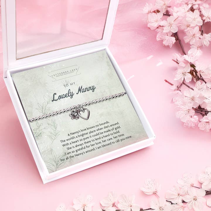Nanny Silver Plated Beaded Bracelet in Box  for wholesale by Letterbox Love Bracelets