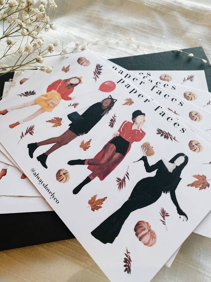 Pappersansikten klistermärke för wholesale av alwayslovelyco