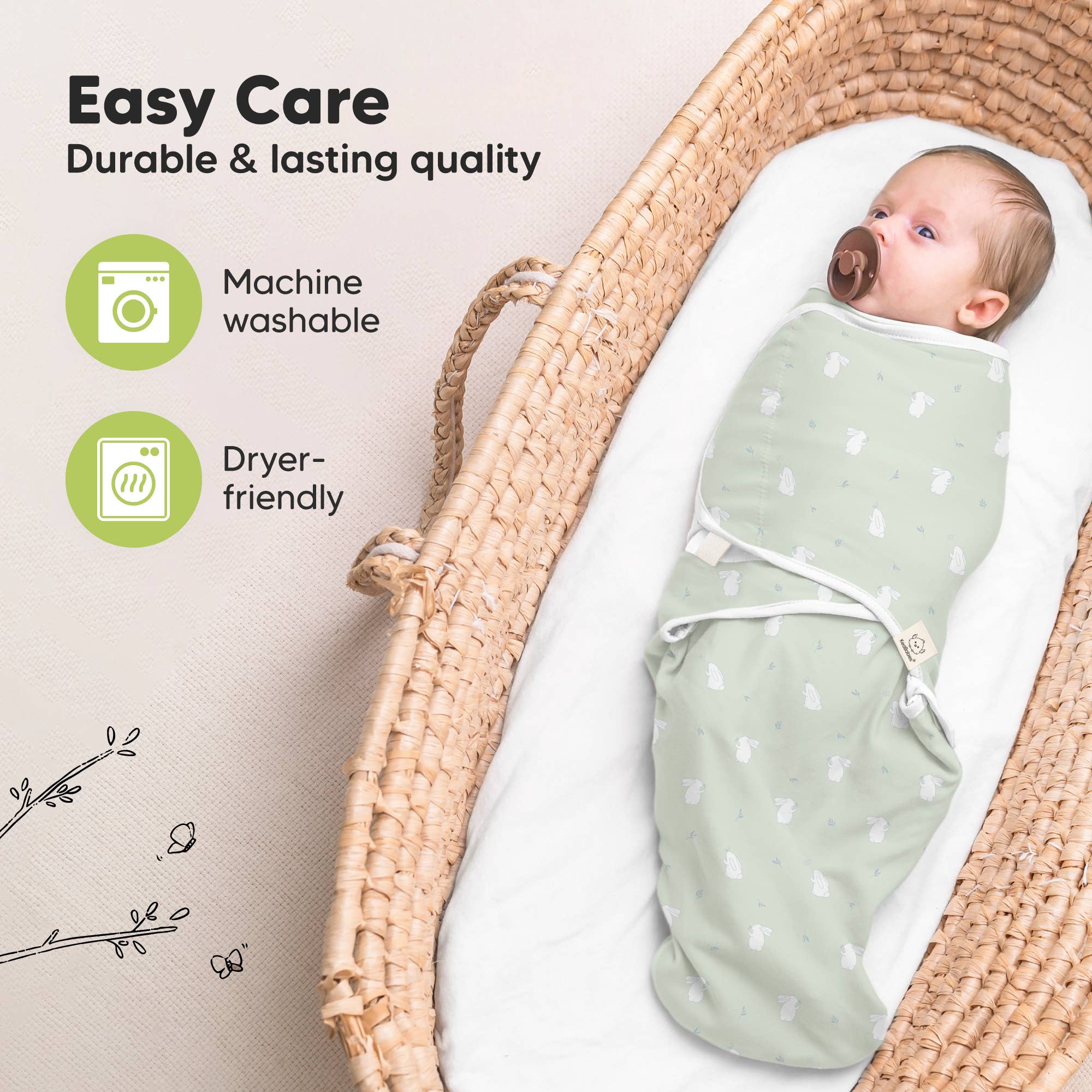 Lapins Lot de 3 langes Soothe pour bébés de 0 à 3 mois, sac de couchage pour nouveau-nés en vente sur Faire8