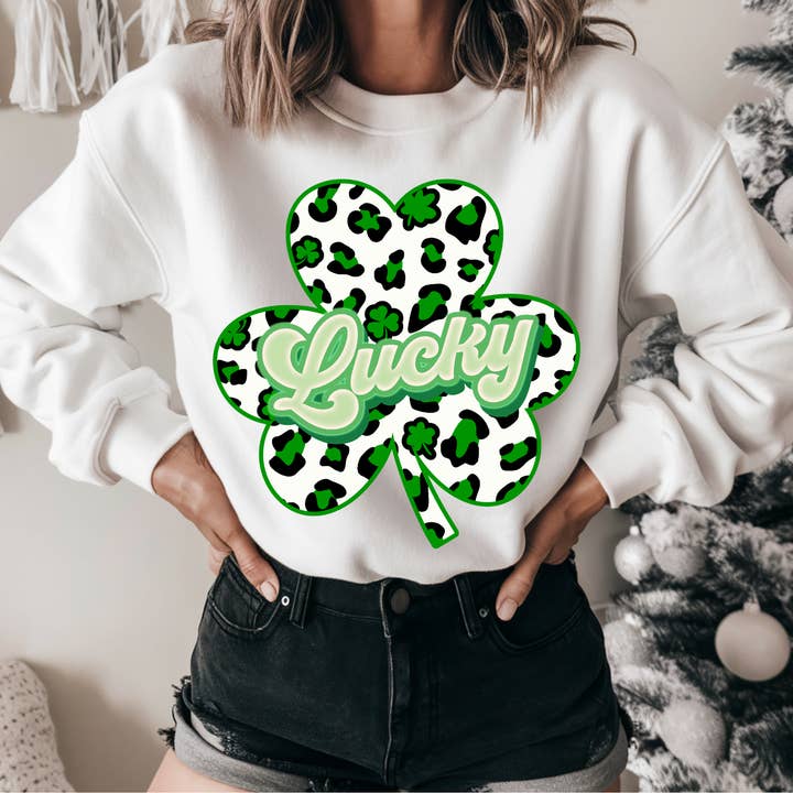 LEOPARD CLOVER ST. PATRICKS DTF TRANSFER for wholesale by Remi Lee Transfers