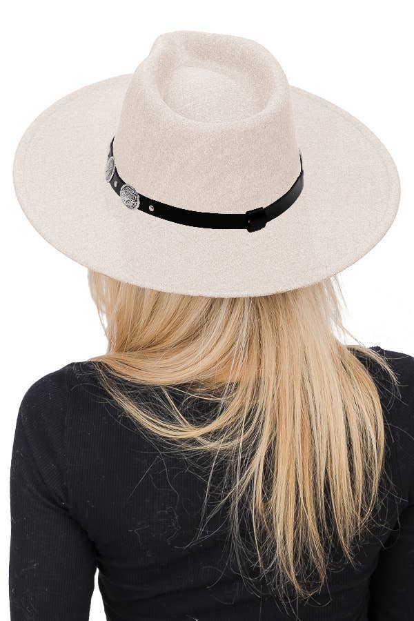 Cap Zone - Wholesale Fedora - Women's - Stagecoach Belt Pinch Crease Faux Wool Rancher Hat7
