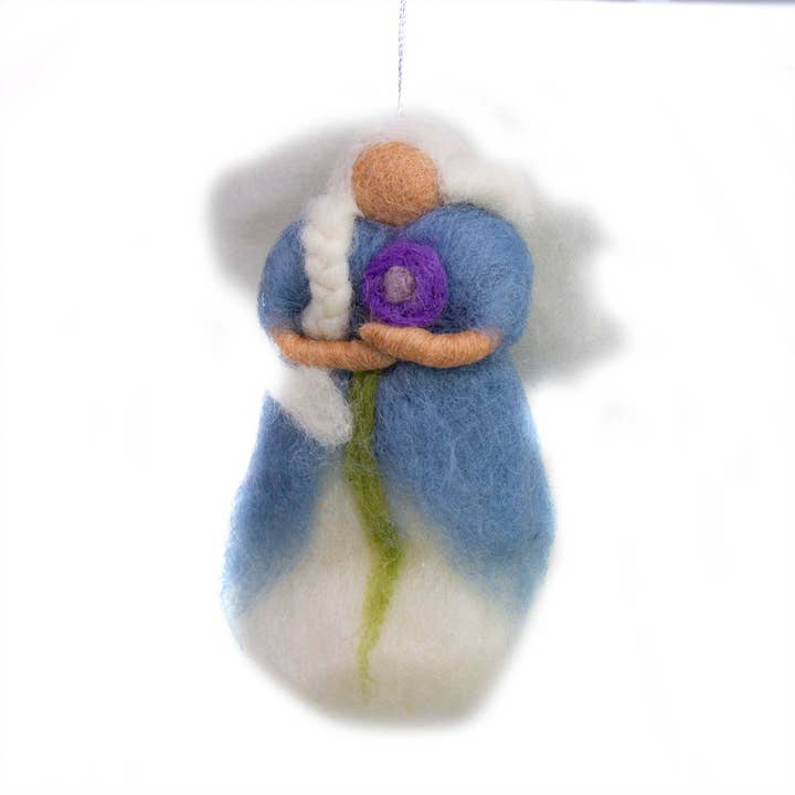 Forest Fairy Felt Decoration or Ornament, Grey for wholesale by Global Crafts