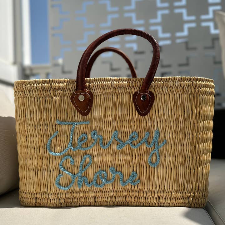 Lilliana Jersey Shore Leather Handle Reed Bag for wholesale by Oriana Lamarca Designs