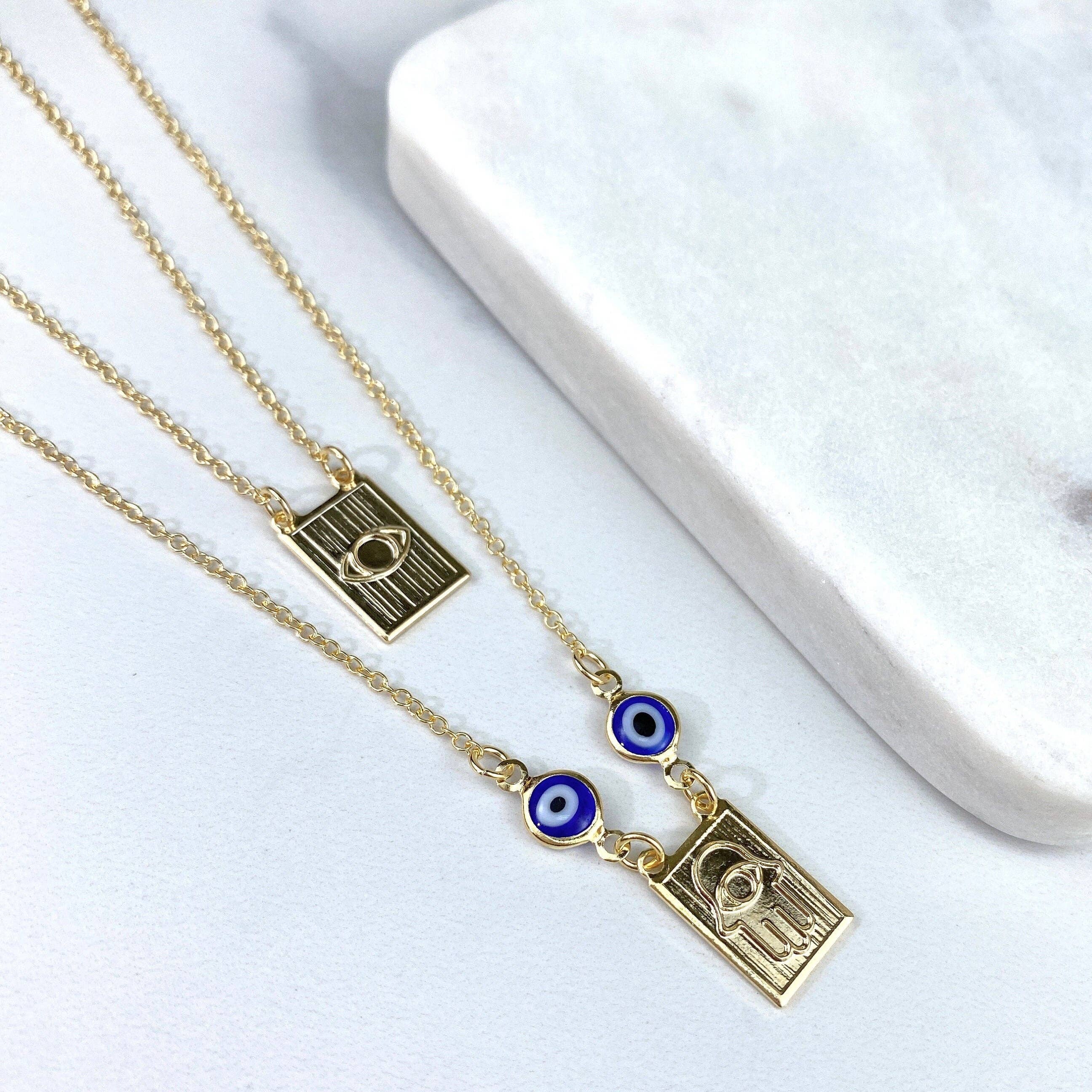 Luxus Accessories - Wholesale Pendant/Charm Necklace - 18k Gold Filled Scapular Mounted Double Chain Necklace3