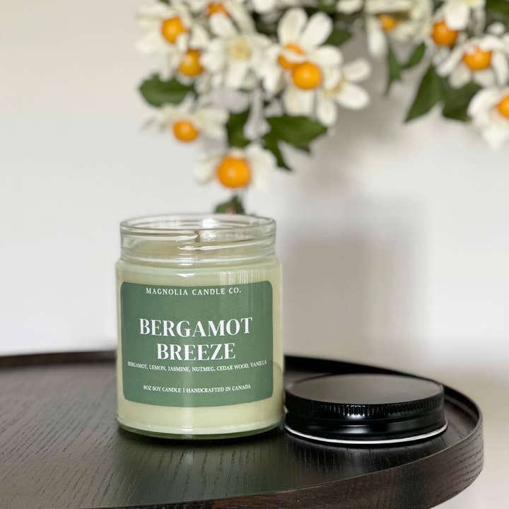 Magnolia Candle Company - Wholesale Jar/Filled Candle - Bergamot Breeze - Amber Jar 8oz Soy Candle
