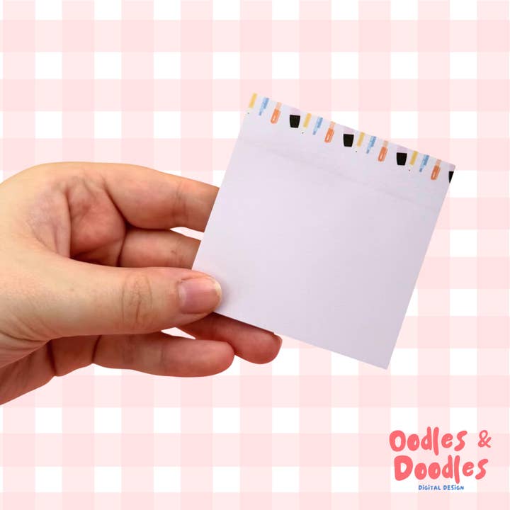 Rainbow Pen 3inch Sticky Notes for wholesale by Oodles & Doodles