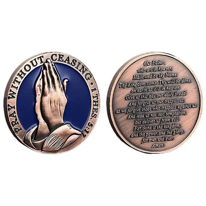 Blinkee.com, LLC - Wholesale Keepsake Coin/Token - Pray Without Ceasing 1 Thessalonians 5:17 Blessing Coin
