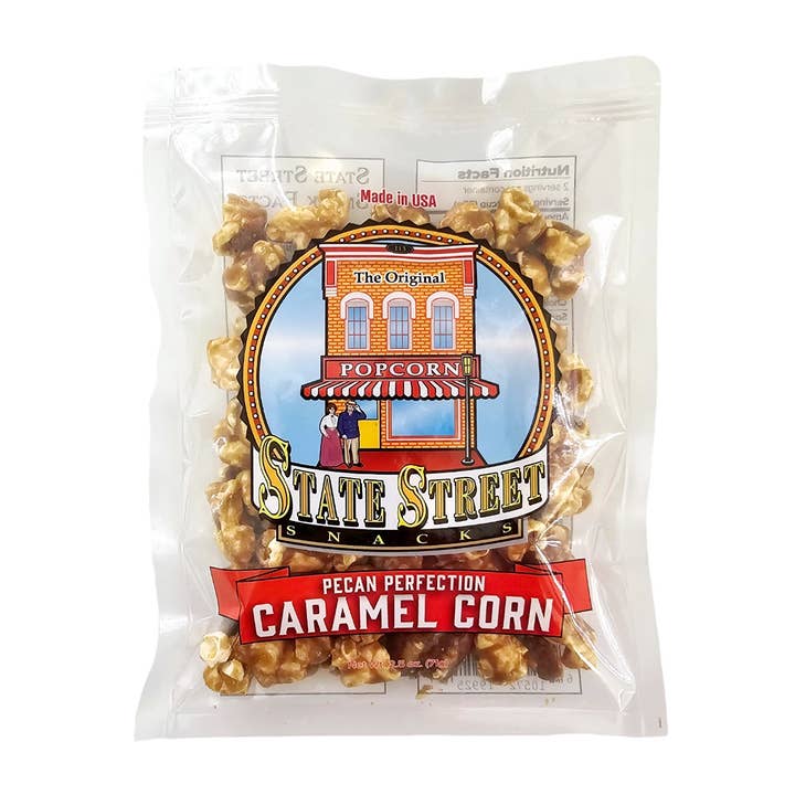 State Street Pecan Perfection Caramel Corn Counter Display for wholesale by State Street Snacks