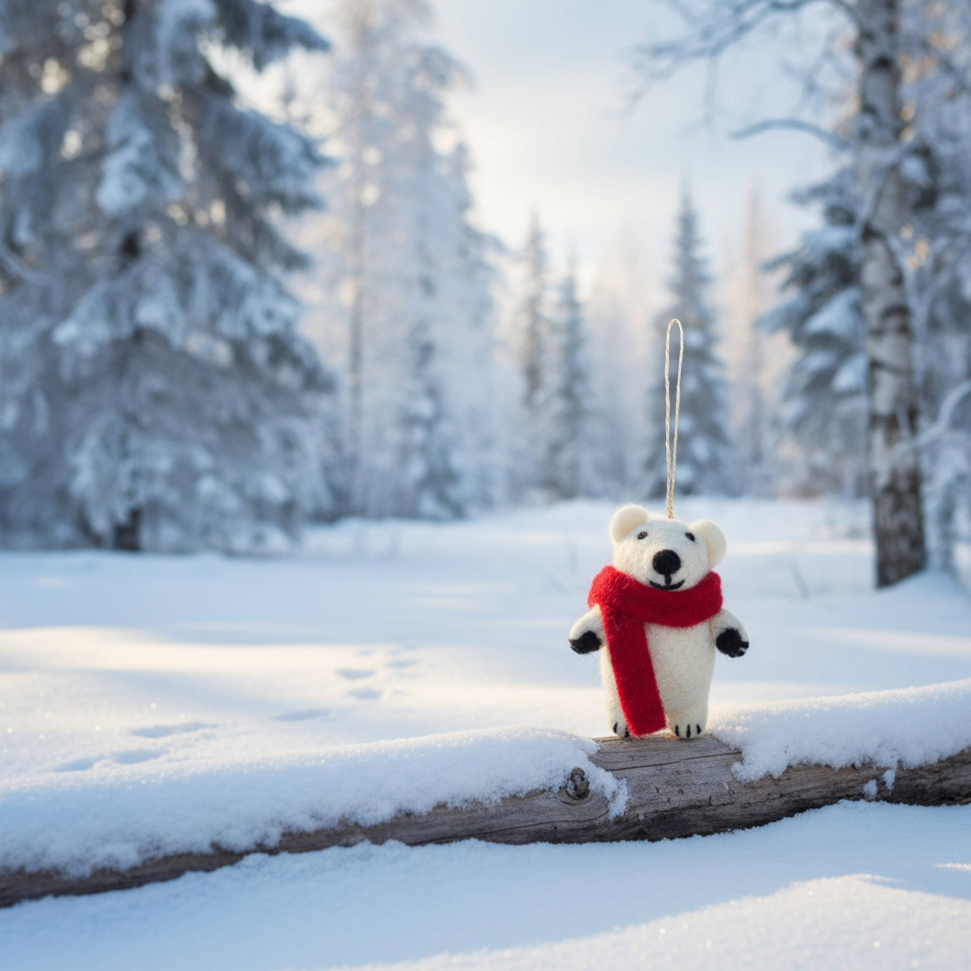 Felt So Good – wholesale Ornament – Hanging Felt Pedro Polar Bear Handmade Felt Decoration5