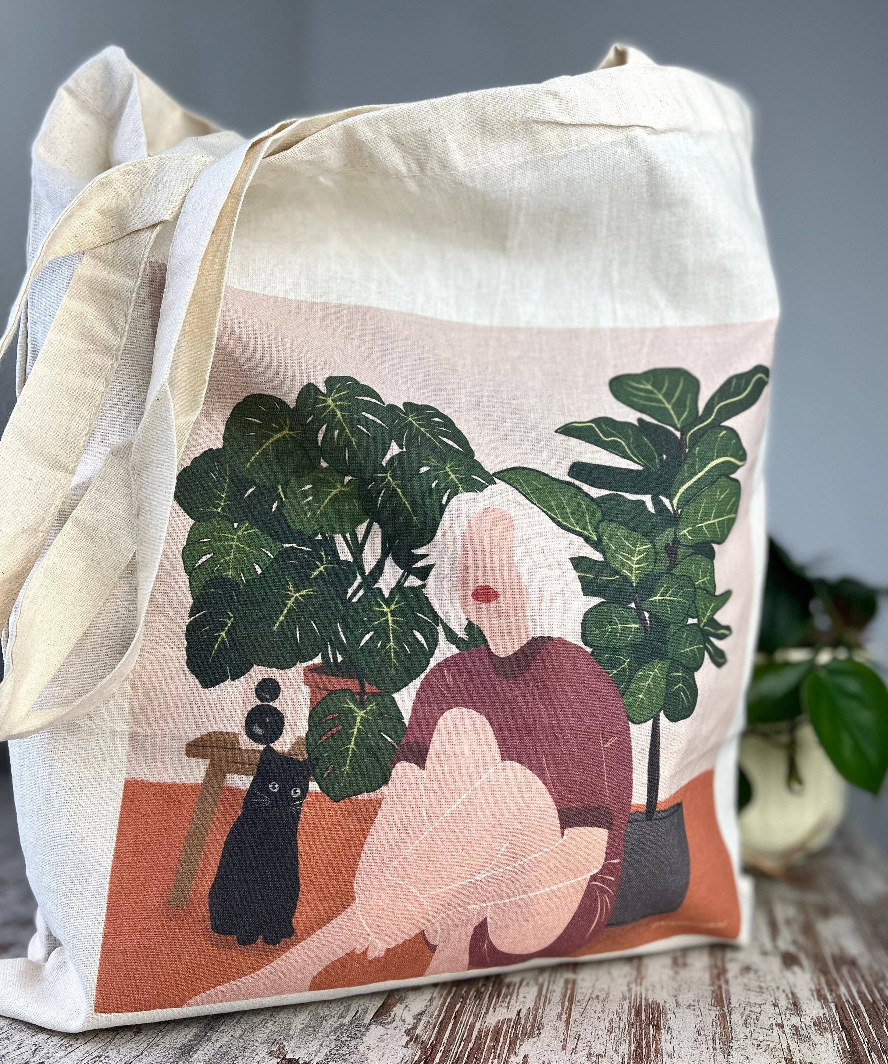 plantyintroverts – wholesale Bärkasse - Dam – Tygväska - Plantlady, Monstera, Fol Tree, Kattväska
