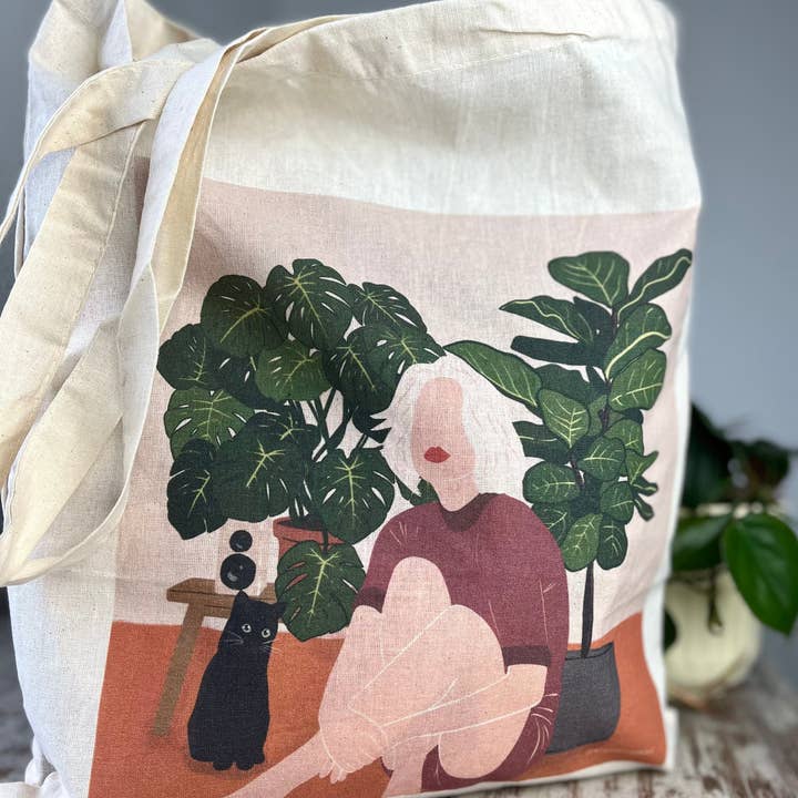 plantyintroverts – wholesale Bärkasse - Dam – Tygväska - Plantlady, Monstera, Fol Tree, Kattväska0