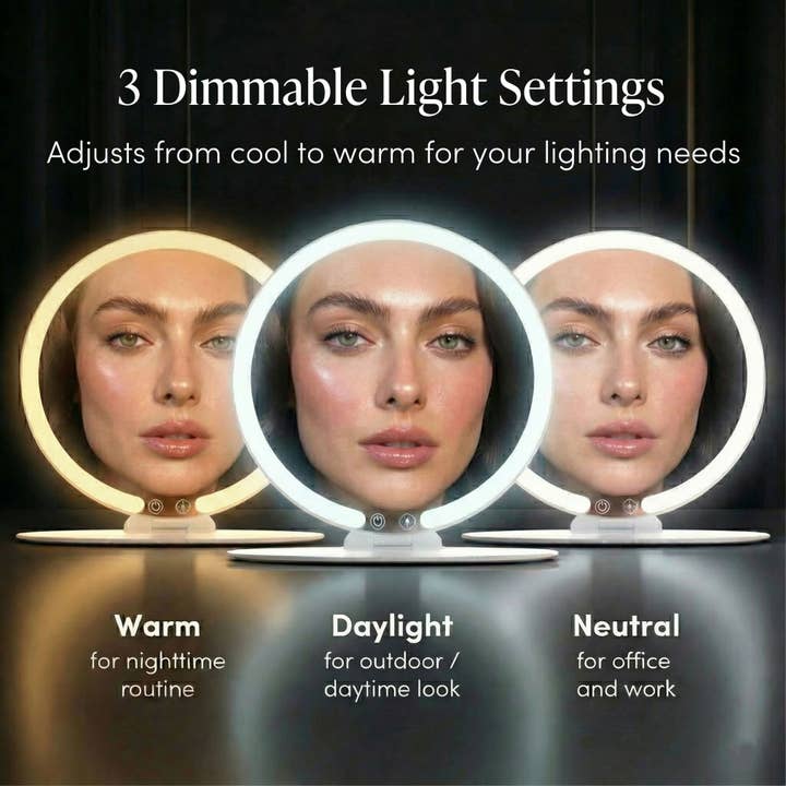 Fancii - Wholesale Compact Mirror - Abigail Rechargeable Travel Mirror with Light2