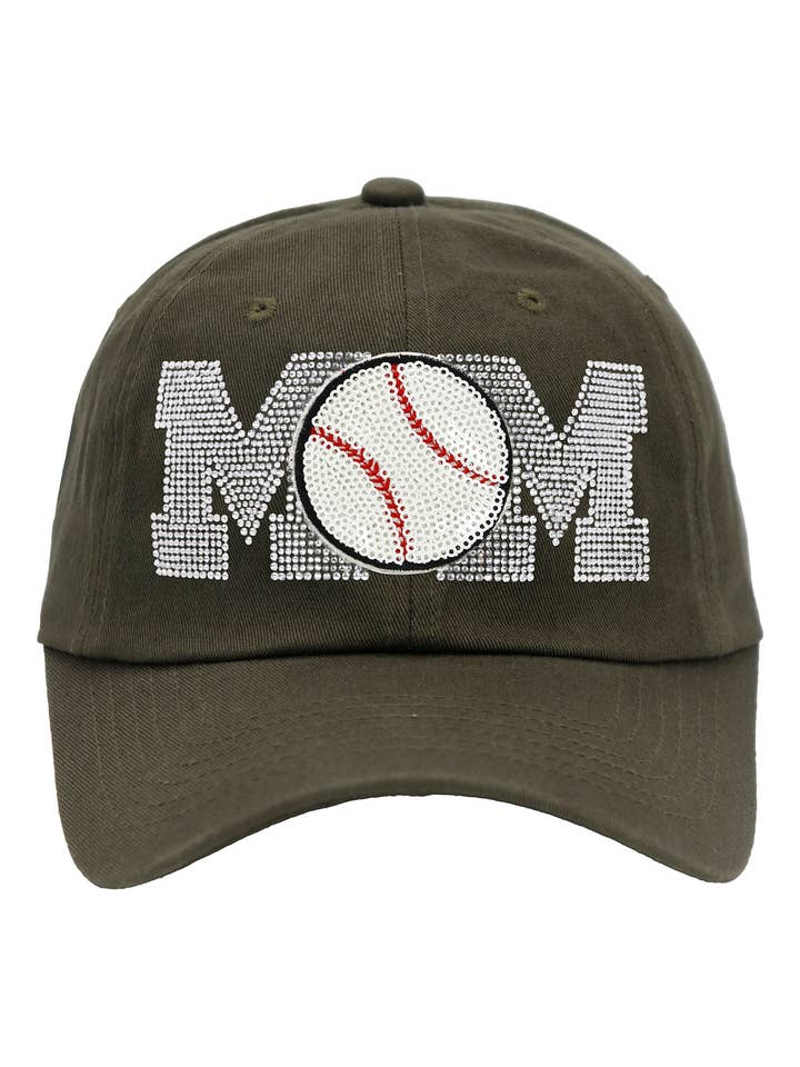 Baseball Mom Bling Rhinestone Cotton Polo Cap for wholesale by Cap Zone