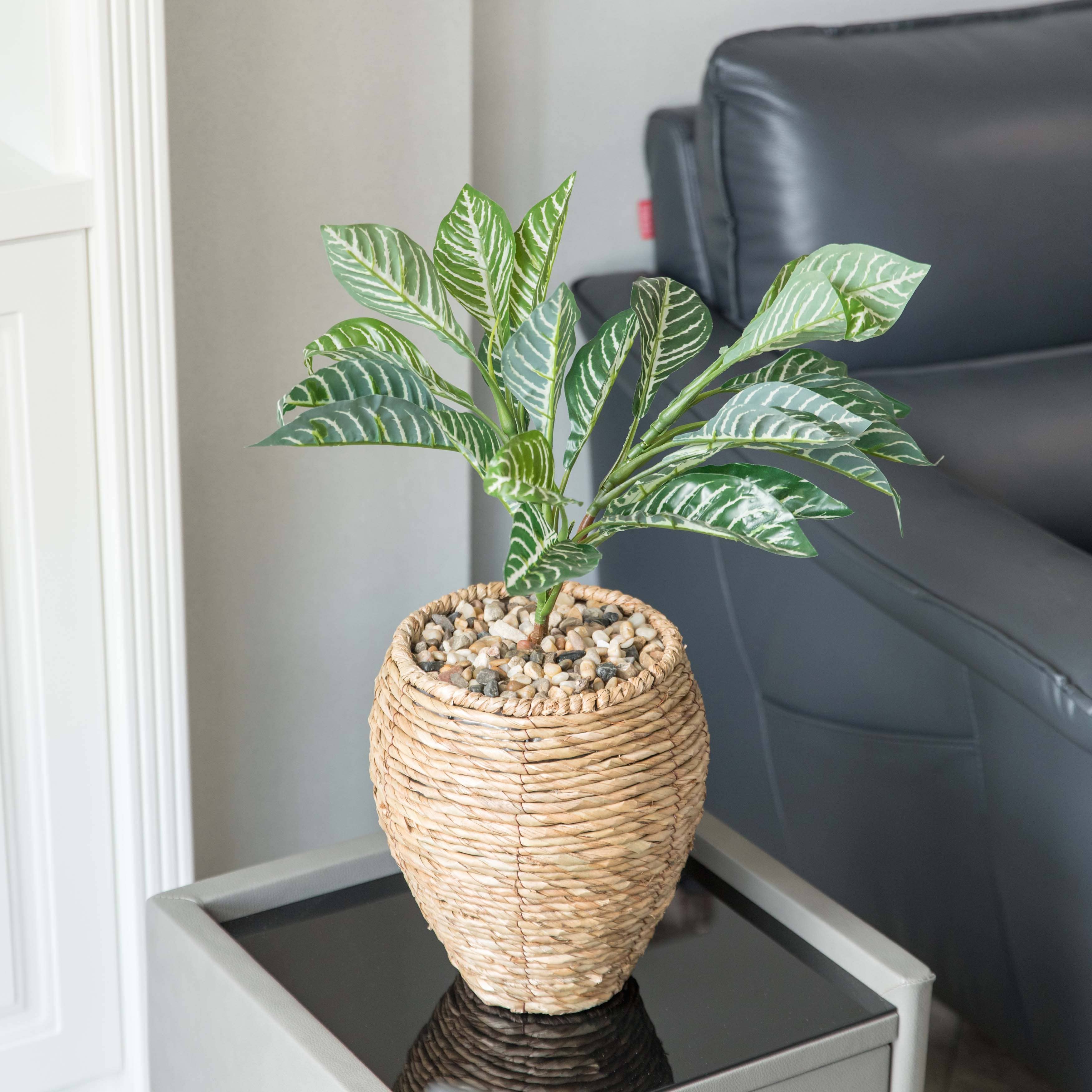 Quickway Imports - Wholesale Plant Pot - Woven Round Flower Pot Planter Basket with Plastic Lining13