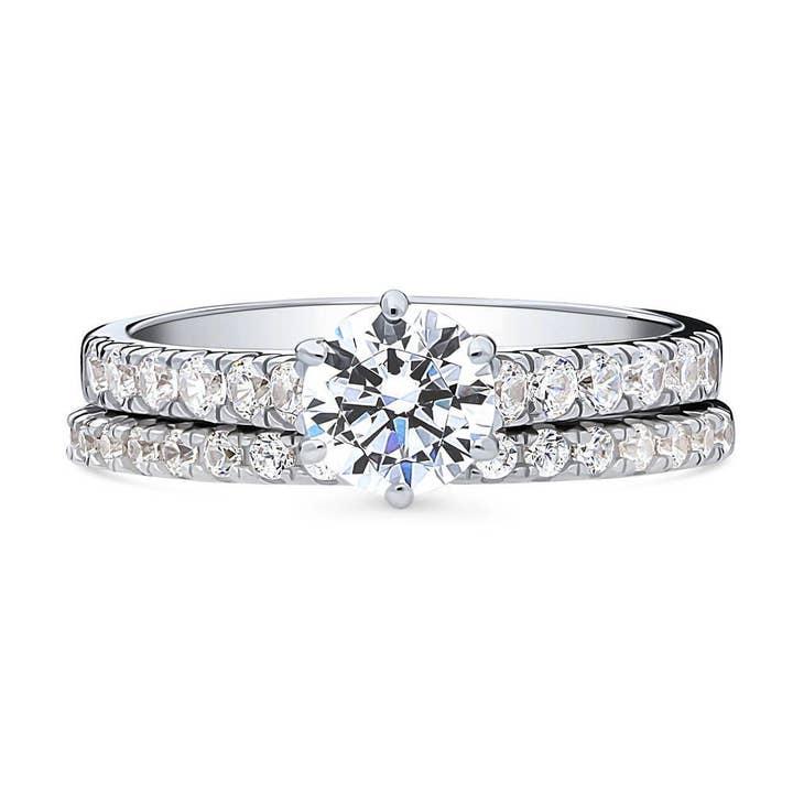 BERRICLE Solitaire Promise 0,8ct CZ Forlovelsesringsæt for engroshandel hos BERRICLE