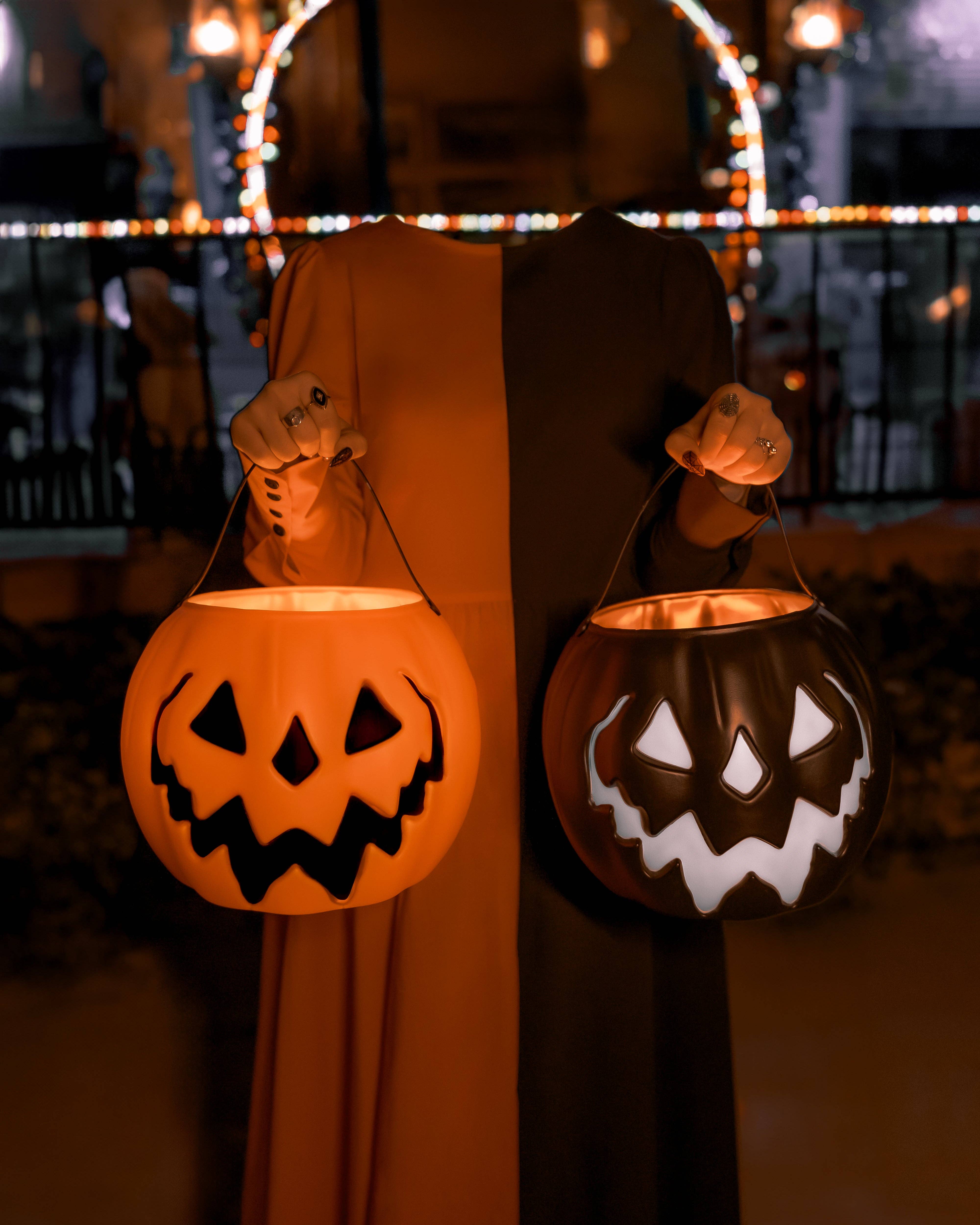 Lively Ghosts – wholesale Bucket/pail – Orange Haunted Hallows Pumpkin Pail17