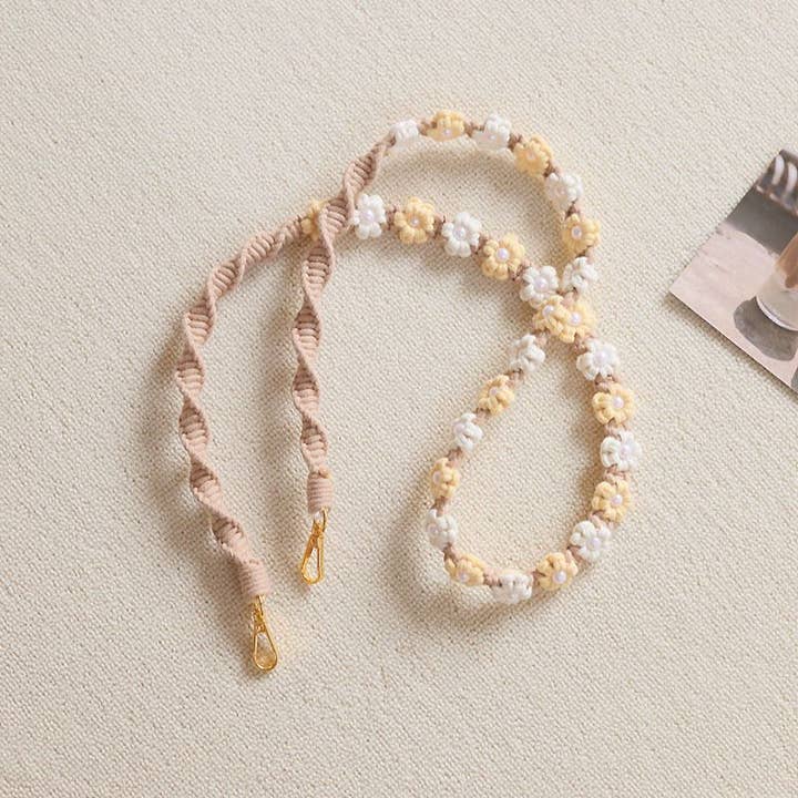 Weavey Studio – wholesale Phonecase strap – Macrame flower twisted pattern lanyard camera phone strap7
