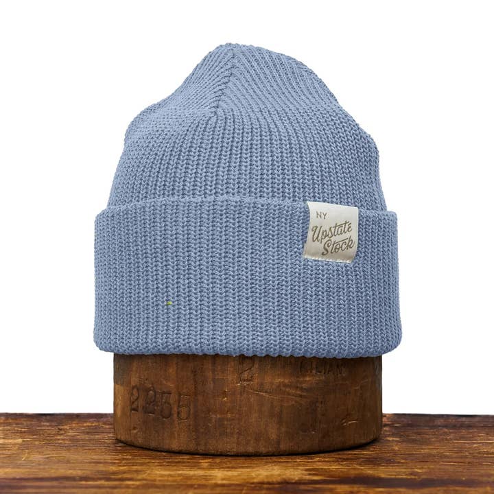 Upstate Stock - Wholesale Beanie - Unisex - Celestial Blue Super Fine Upcycled Cotton Watchcap0