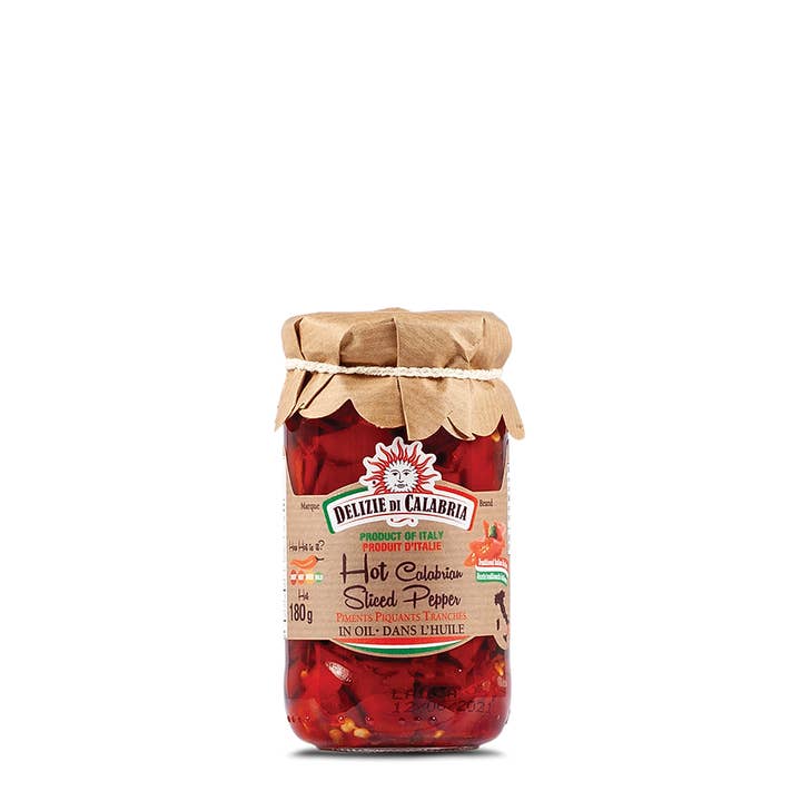 Gourmet Food Solutions, Inc. - Wholesale Pickled Vegetables - Sliced Calabrian Chili in Oil, Delize di Calabria 280g glass1
