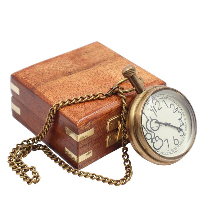 Dollond & Co. - Wholesale Pocket Watch - Men's - Custom Bronze Pocket Watch with Wooden Box or Leather Case