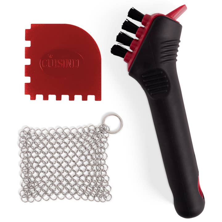 Cuisinel Cast Iron Brush, Chainmail Scraper & Pan Scraper for wholesale by cuisinel