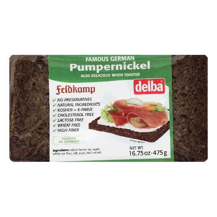Delba Pumpernickel Bread, 16.75 OZ for wholesale by KeHE Distributors, LLC