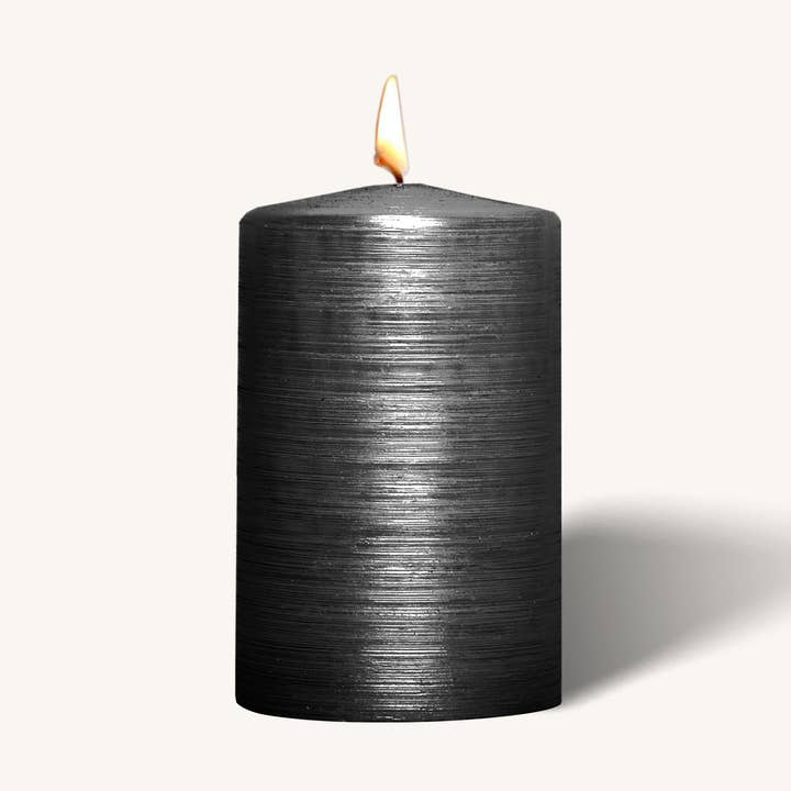 Bougies cylindriques métalliques brossées, noires, 2,5 po x 4 po, paquet de 6 pour la vente par Hyoola Candles