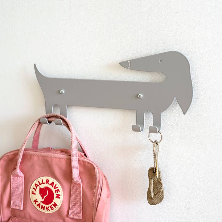 Kids Wall Hook Dachshund Gray for wholesale by Marnelly