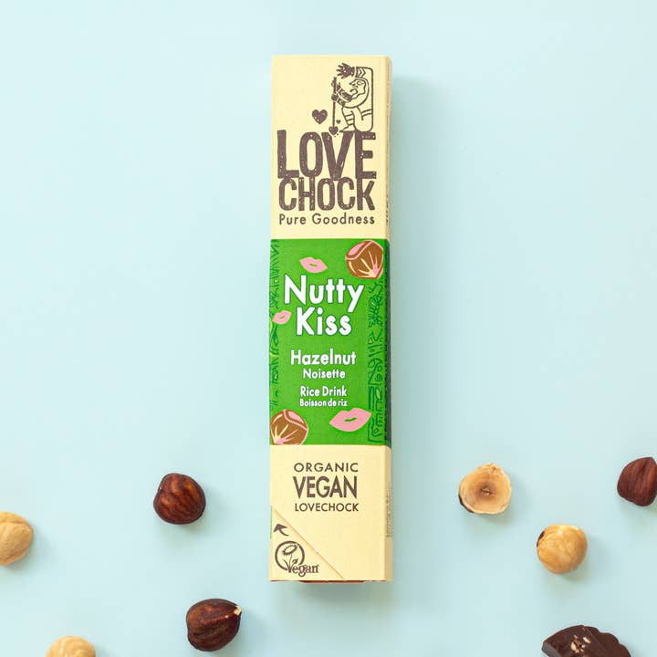 Lovechock NL – wholesale Chokladkaka – ”Mjölk” choklad med hasselnöt - Ekologisk, vegansk och hållbar