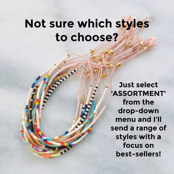 Libby & Smee - Wholesale Beaded Bracelet - Adjustable Seed Bead String Bracelets