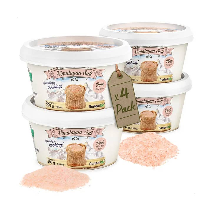Himalayan Pink Salt 4X200 G. Fine + Extra Fine. 100% for wholesale by NORTEM BIOTECHNOLOGY GROUP