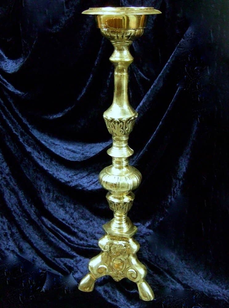 Antikas – wholesale Ljushållare – Storslagen barockljusstake – stor kyrkkrona i silverutseende0