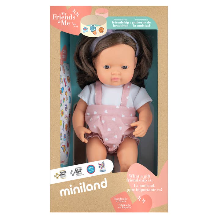 Miniland Educational - Wholesale Doll - Kids - Baby Doll Brunette girl 15'' (box) - M&M