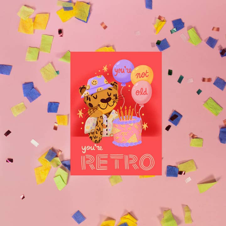 Wallflower Studio Co. - Wholesale Birthday Card - Not Old, Just Retro Birthday Card1
