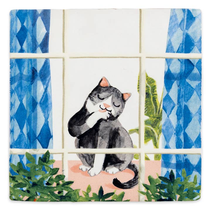 Cosy cat | StoryTiles art on tile for wholesale by StoryTiles