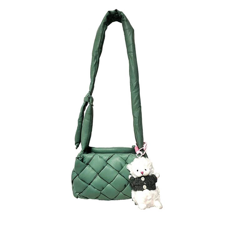 Collections by Fame Accessories - Wholesale Crossbody bag – Women's - Bag Charm Puffy Woven Crossbody Bag8