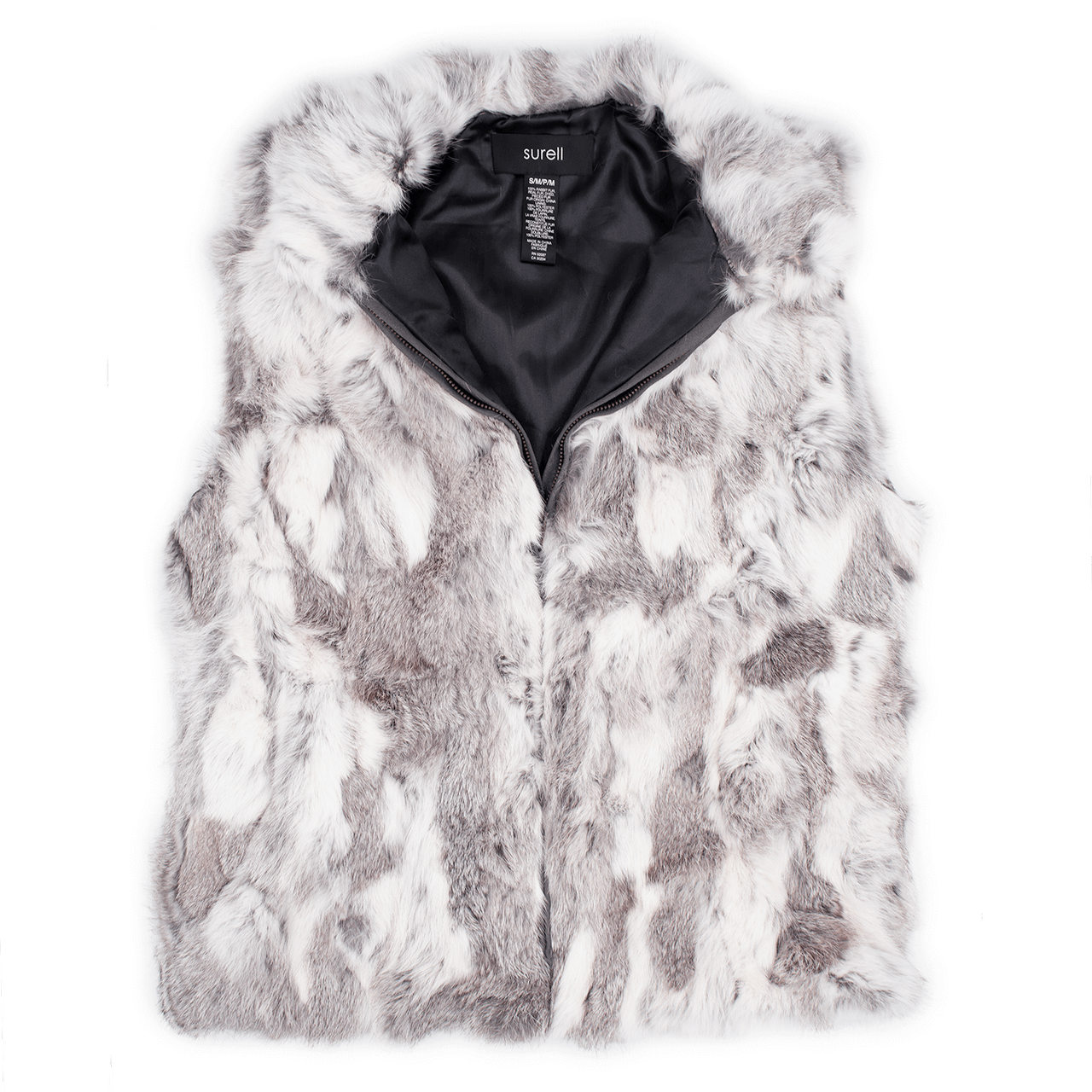 Surell - Vente Veste sans manches – femme - Gilet en fourrure de lapin pour femme6