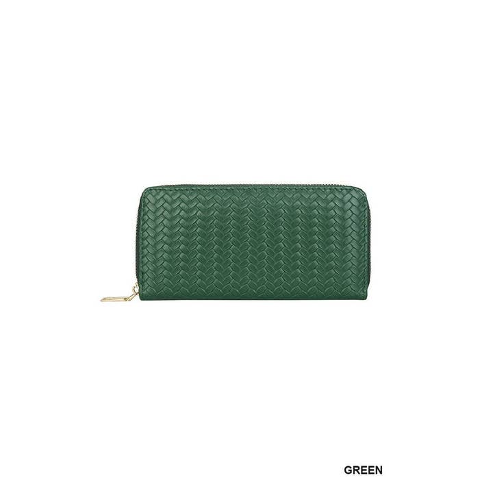 Vanilla Monkey - Wholesale Wallet - Women's - Vegan Leather Woven Weave Long Wallet