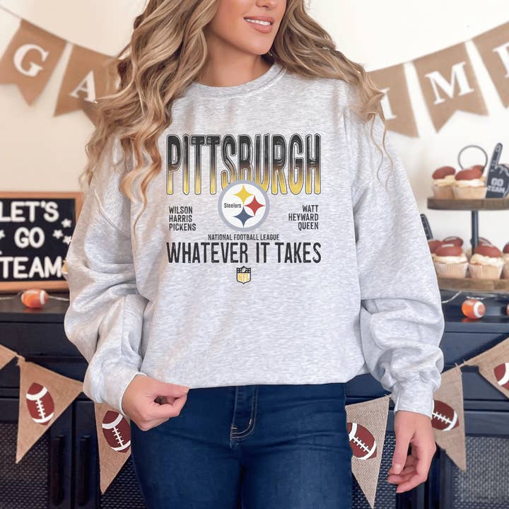 Pittsburgh Steelers Whatever It Takes Graphic Tee/Crew for wholesale by H+P Wholesale