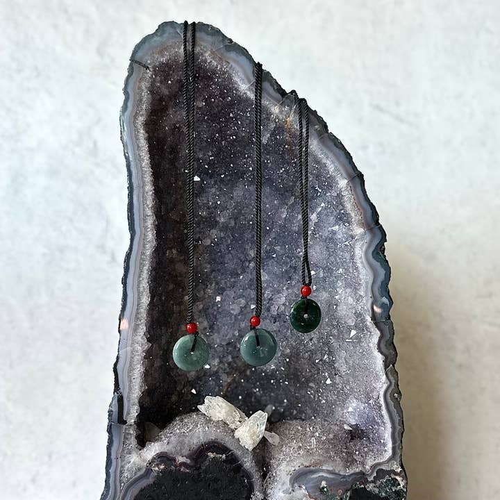Pebble House - Wholesale Pendant/Charm Necklace - Guatemalan Jade Donut Necklace (Crystals & Stones)
