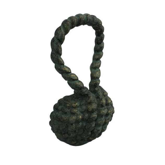 Hampton Nautical - Wholesale Door Stop - Antique Seaworn Bronze Cast Iron Sailors Knot Door Stopper 10"