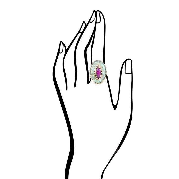 Barse Jewelry – wholesale Cocktail/Statement Ring – Staplad sten turkos ring