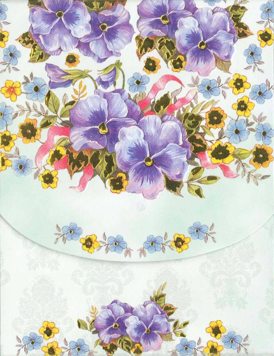 Carol Wilson Fine Arts Inc./For Arts Sake - Wholesale Purse/Bag Accessory - Women's - EMBPUR13 Pansy Splash Embossed Purse Pad0