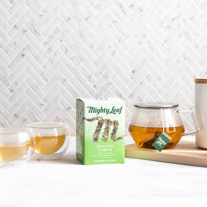 Good As Gold Coffee - Wholesale Tea Bags - Green Tea Tropical, Silken Tea Pouch 15ct,Mighty Leaf1