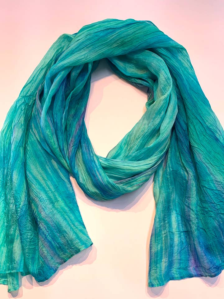 SC1000 #383 WATERCOLOR SCARF | AQUAMARINE for wholesale by LUA