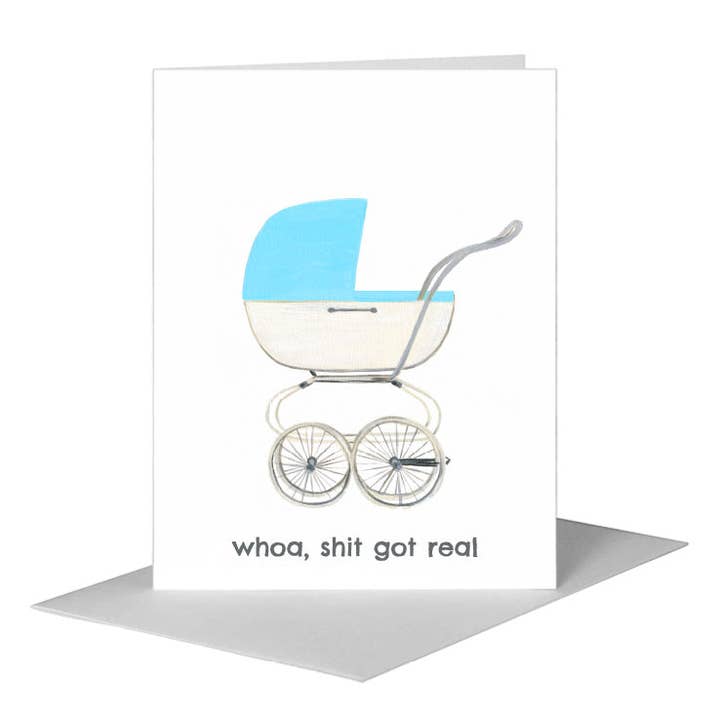 Kinderwagen, Grußkarte (#8431BB) für den Großhandel von Printed Canvas