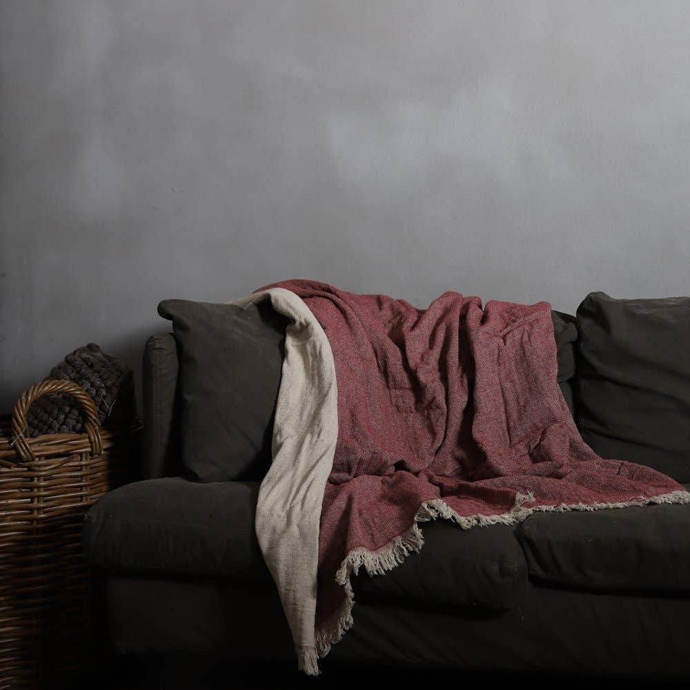 Primitive - Wholesale Decoratiedeken - Barbaresco omkeerbare plaiddeken van linnen W017